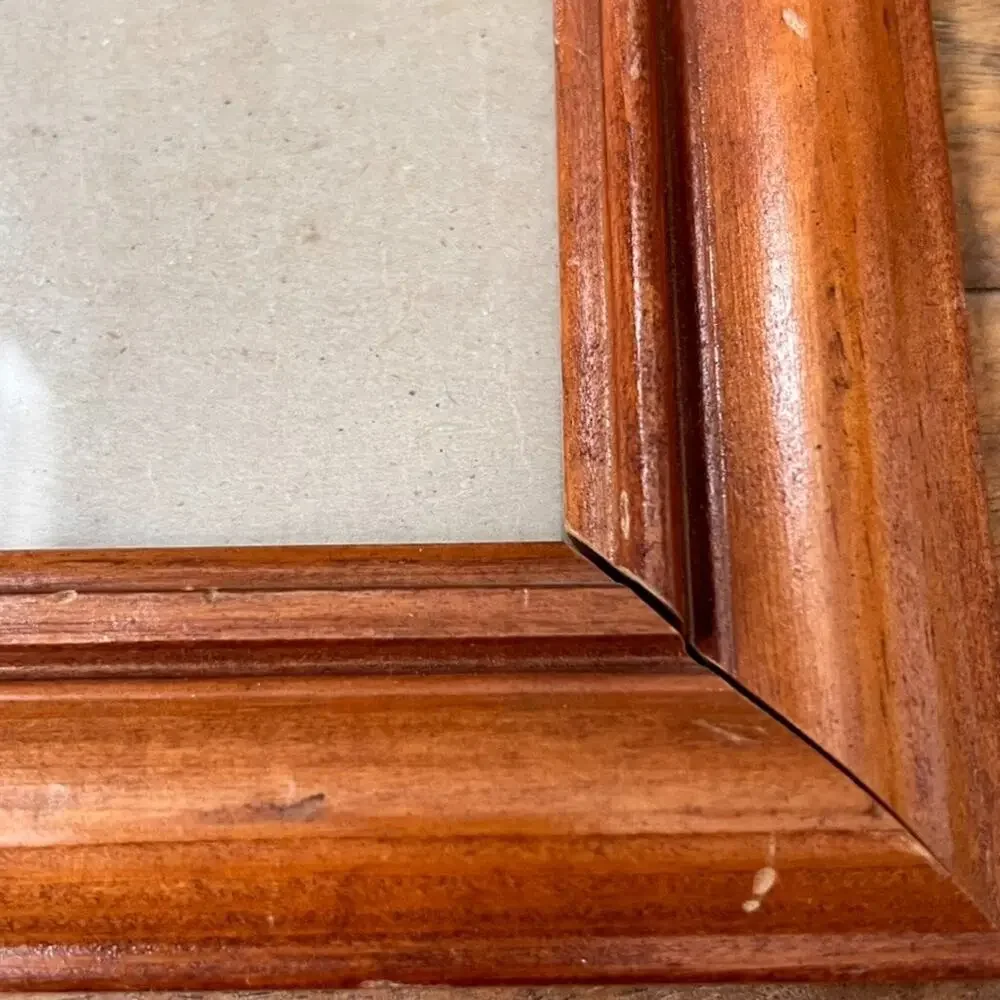 70's Wood Grain Finish Photo Frame Wall Mount Home Decor